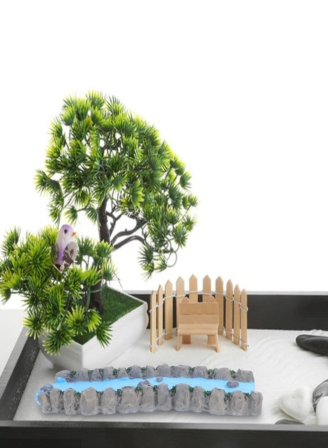 ORFOFE Miniature Garden Accessories Resin Water Feature Stream for Dollhouse Landscape Decor Therapeutic Sand Tray for Relaxation and Model Train Scenery Home Office - Image 2